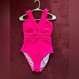 NWTS Tempt Me Vibrant Pink One-Piece Swimsuit Sz L